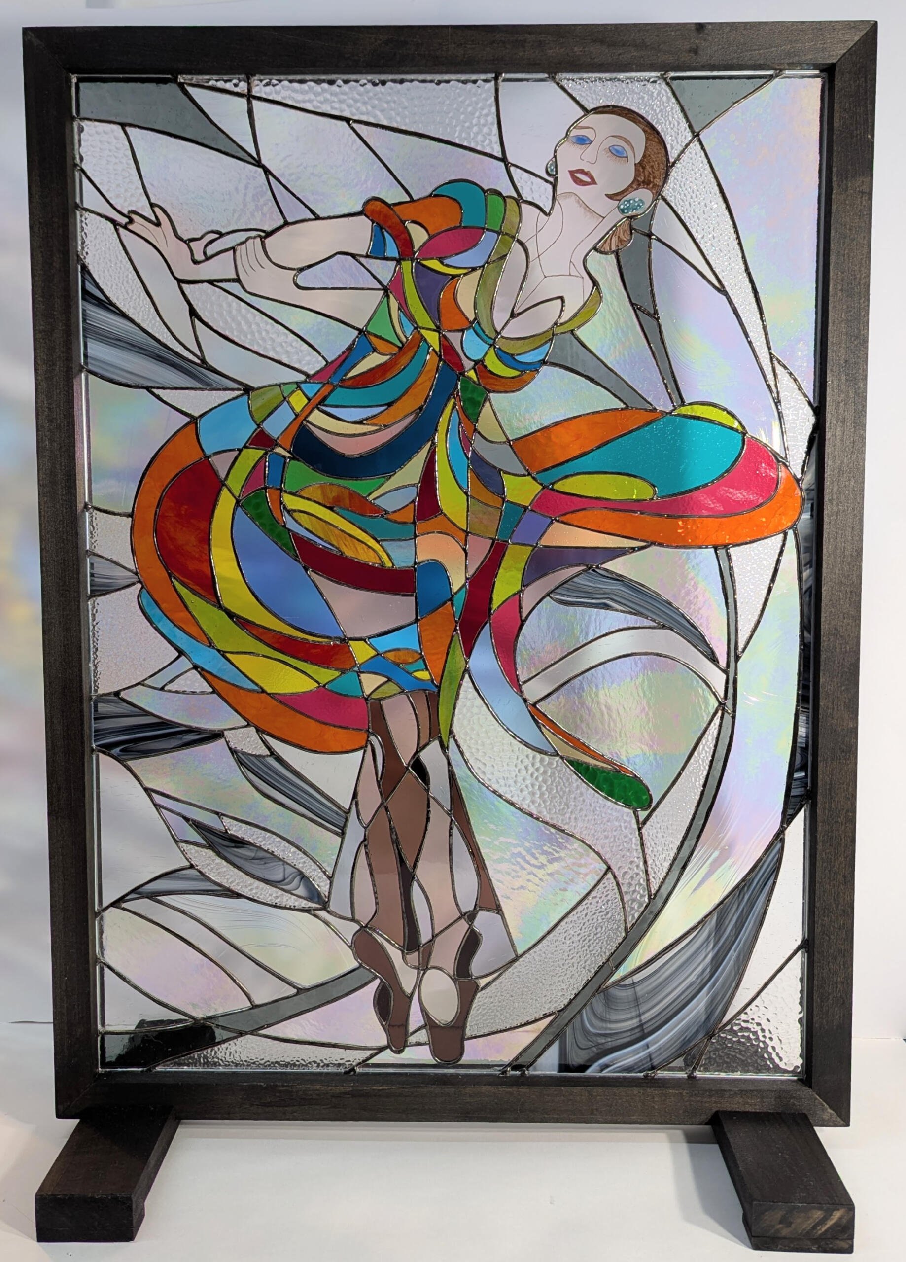 Lost in dance, stained glass, 60x90 cm