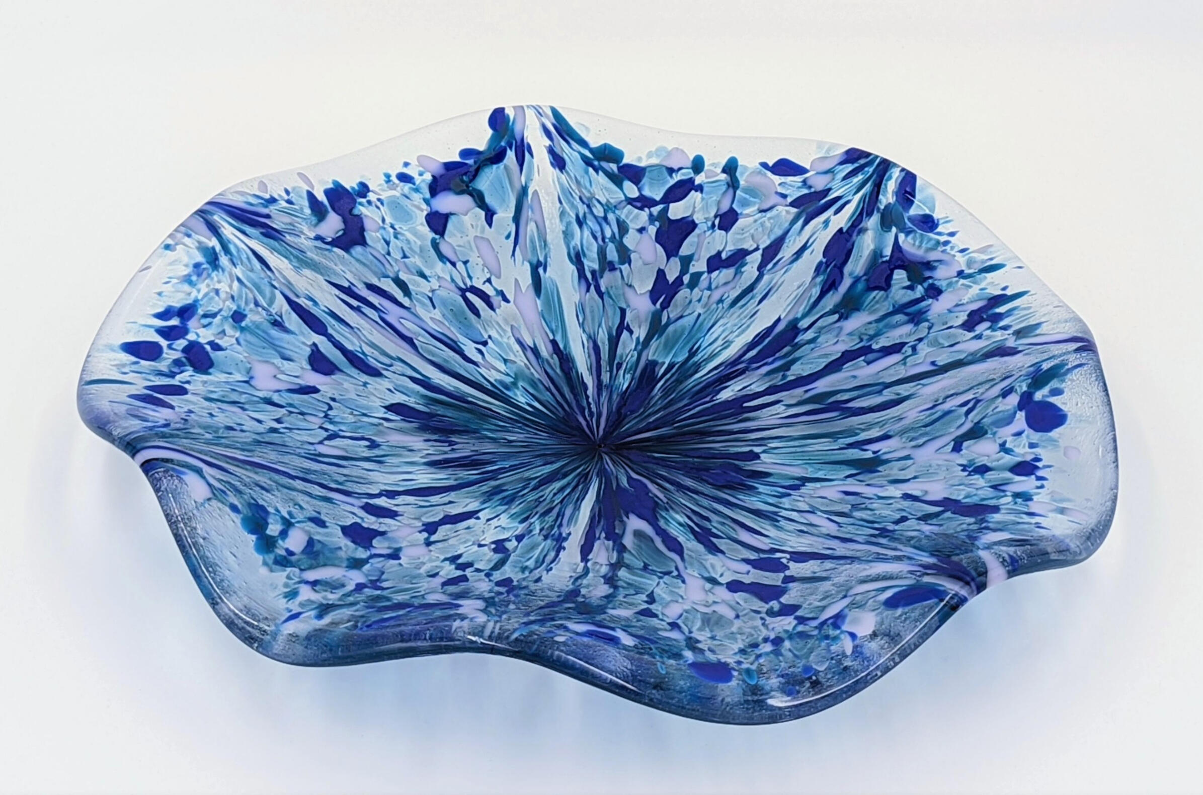 Sea wave bowl, fused glass