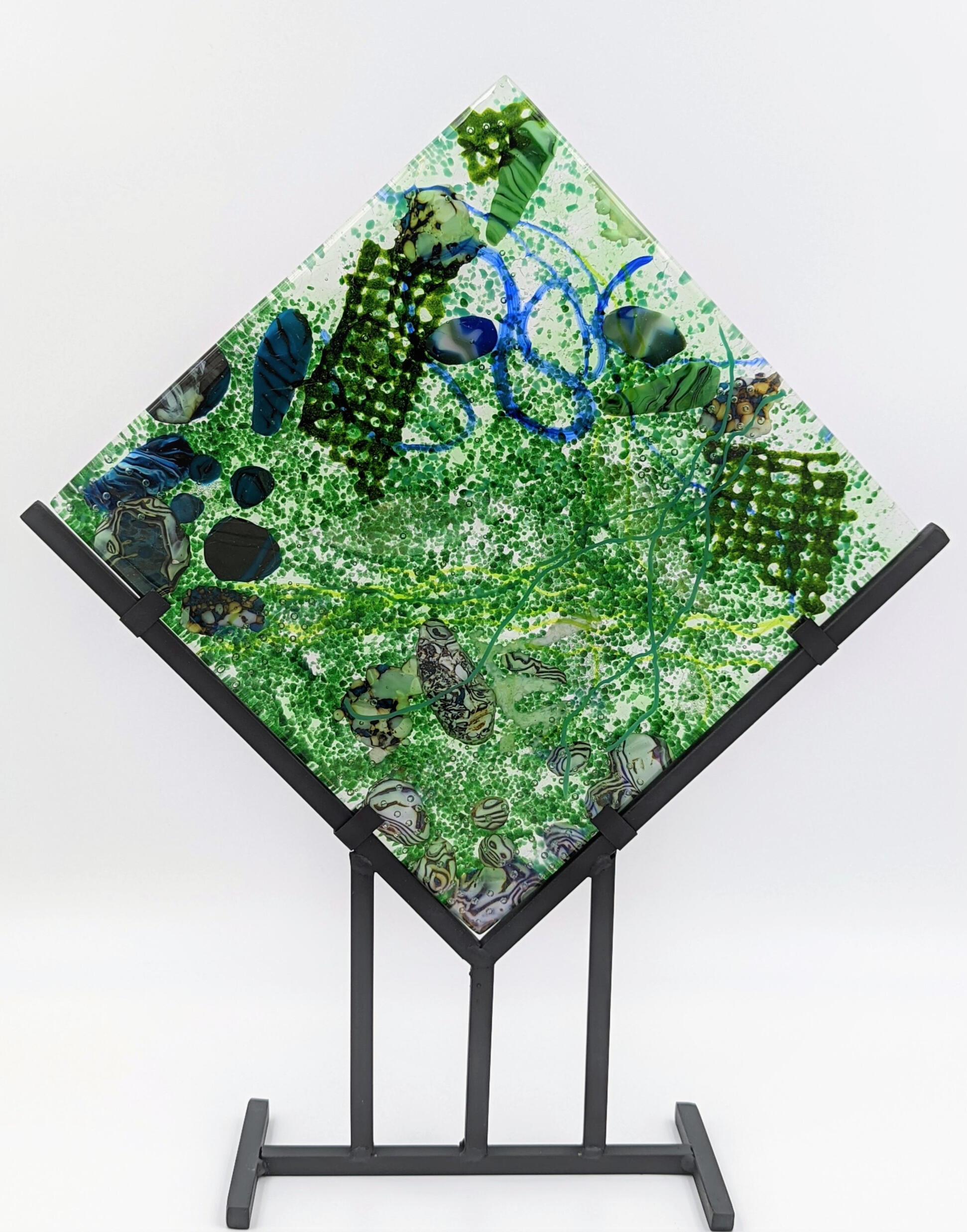 Rock pool, fused glass 25x25 cm